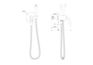 Гигиенический душ со смесителем Wonzon & Woghand Steam WW-88829008-MB чёрный матовый
